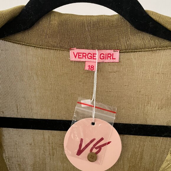 VRG GRL Check It Out Button Front Shirt // Olive - Picture 2 of 3